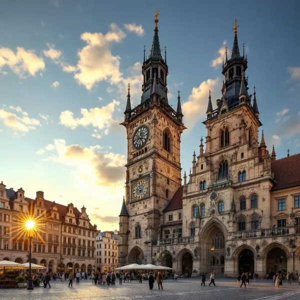 Old Town Square & Prague Astronomical Clock (Staroměstské náměstí & Orloj) - historic square with the famous clock