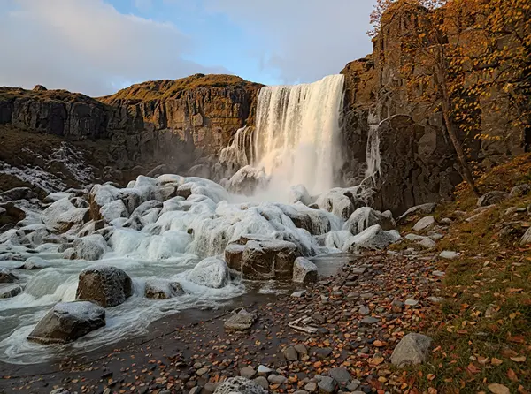 Öxarárfoss Waterfall