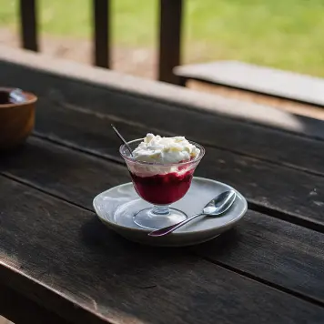 Rødgrød med Fløde