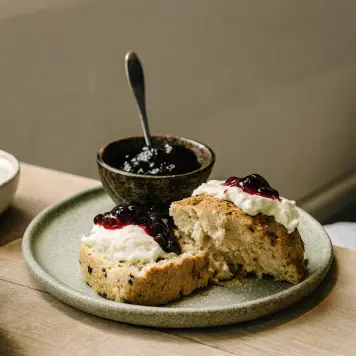 Soda Bread with Jam and Cream