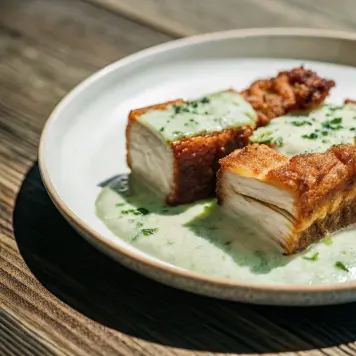 Stegt Flæsk med Persillesovs