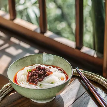 Guilin Rice Noodles with Sweet Red Bean Paste