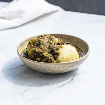 Isombe (cassava leaves with spinach)
